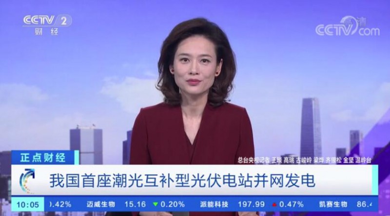 年均發(fā)電量超1億度！央視財經(jīng)重點關注我國“首座”潮光互補型光伏電站