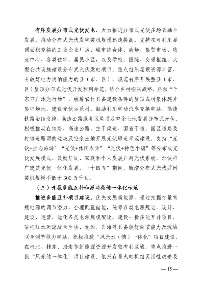 廣西“十四五”規(guī)劃：大力發(fā)展光伏發(fā)電，到2025年新增光伏裝機15GW！