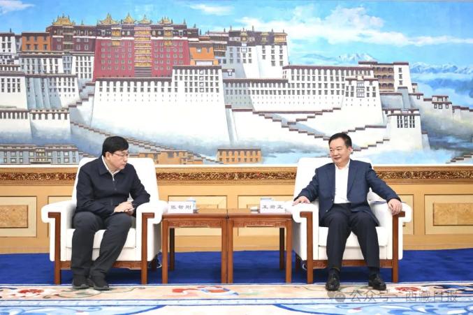 西藏自治區(qū)黨委書記王君正與國家電網(wǎng)公司董事長、黨組書記張智剛座談